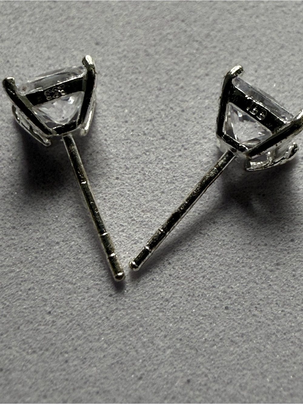 Silver Treasures 925 Sterling Silver CZ Square Stud Earrings NWT